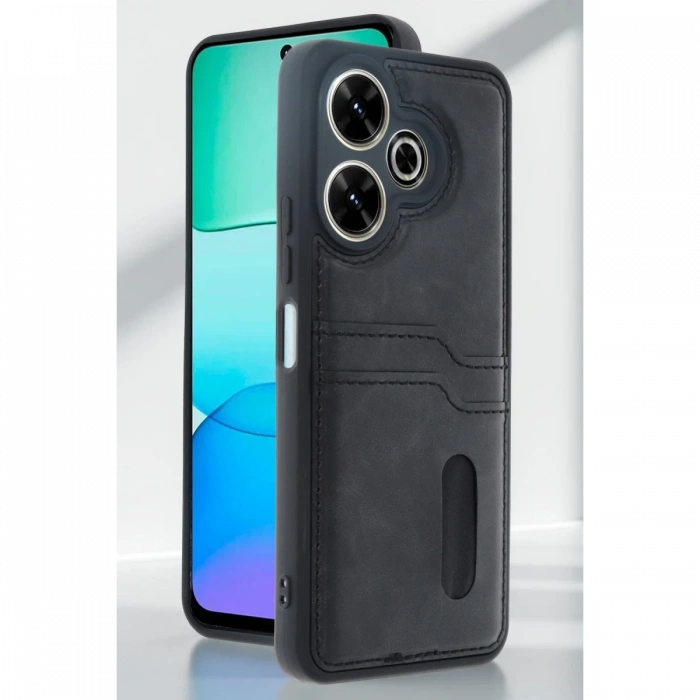 Xiaomi Redmi 13 4G Kılıf Sara Kartvizitli Deri Kılıf