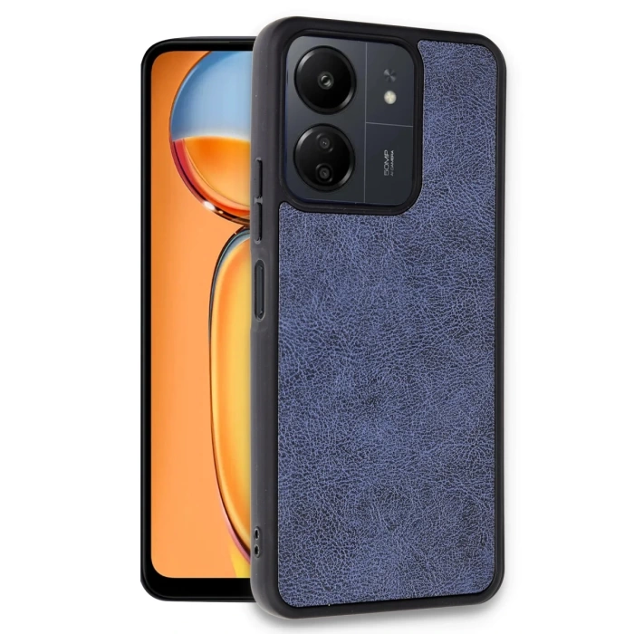 Newface Xiaomi Redmi 13C Kılıf Aras Deri Kapak - Lacivert