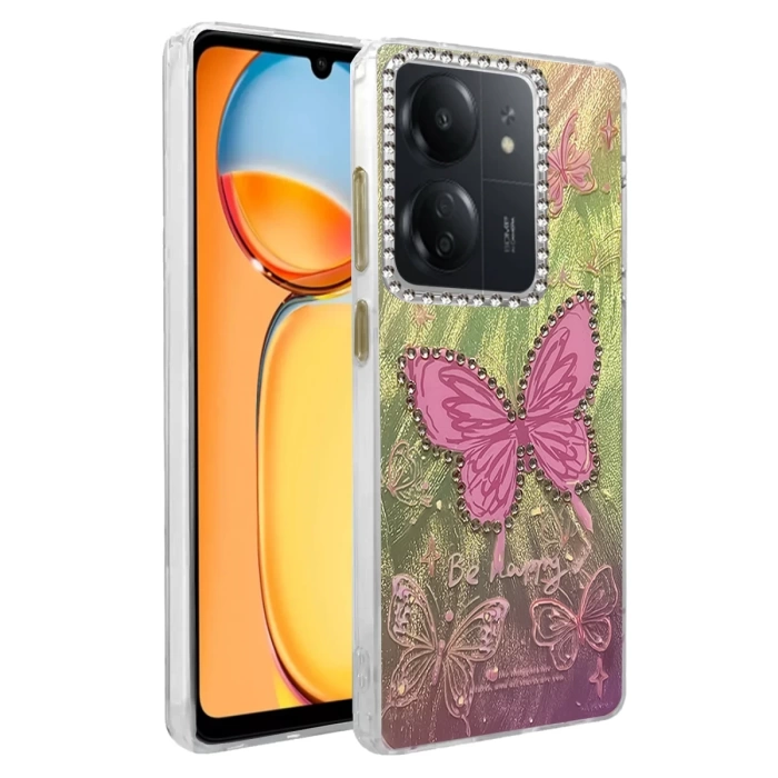 Newface Xiaomi Redmi 13C Kılıf Blade Aynalı Desenli Kapak
