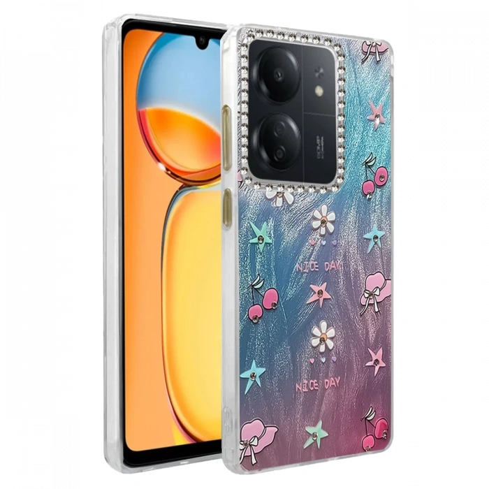 Newface Xiaomi Redmi 13C Kılıf Blade Aynalı Desenli Kapak
