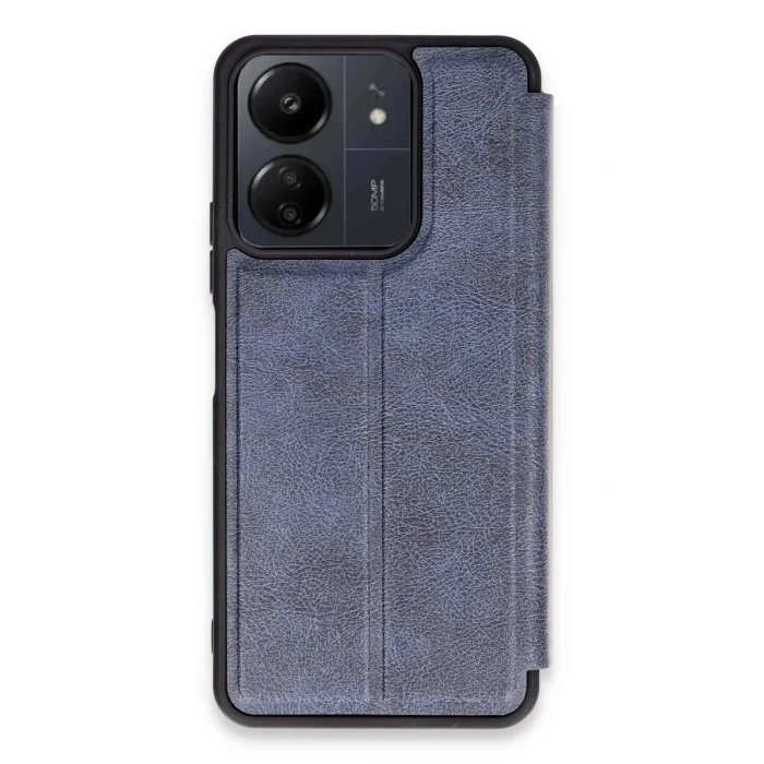 Newface Xiaomi Redmi 13C Kılıf Flip Cover - Lacivert