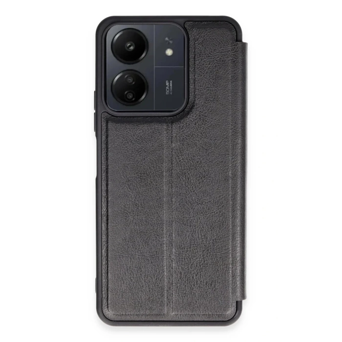 Newface Xiaomi Redmi 13C Kılıf Flip Cover - Siyah
