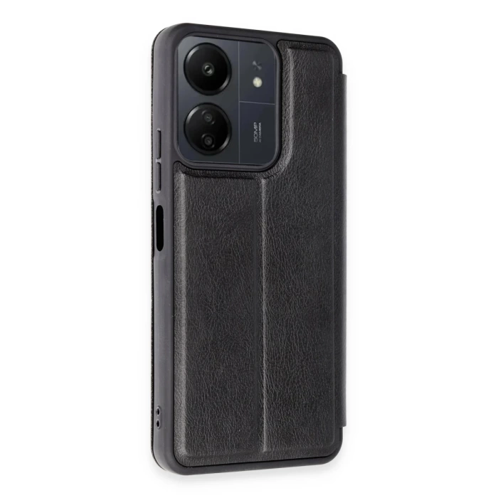 Newface Xiaomi Redmi 13C Kılıf Flip Cover - Siyah