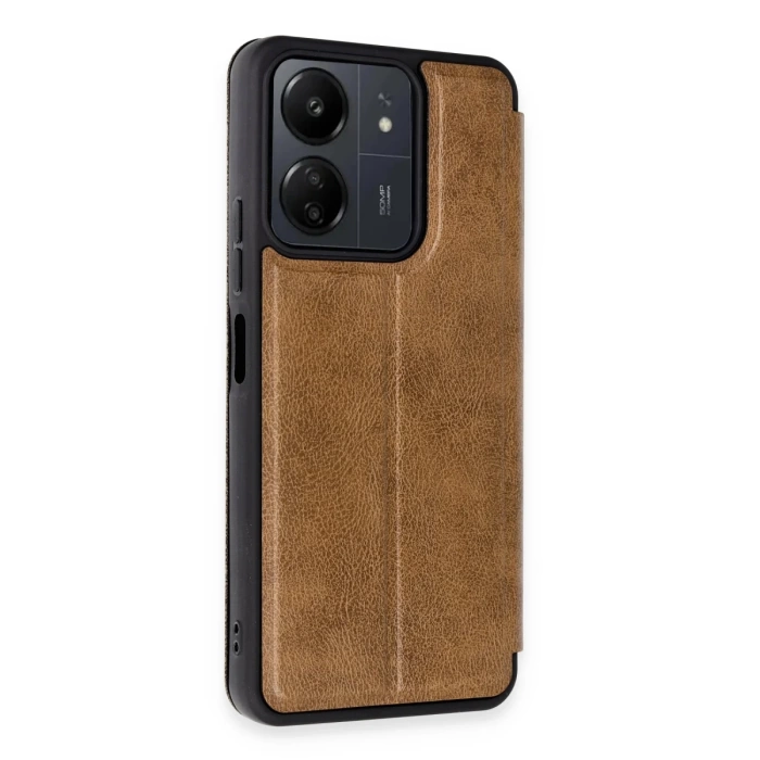 Newface Xiaomi Redmi 13C Kılıf Flip Cover - Taba