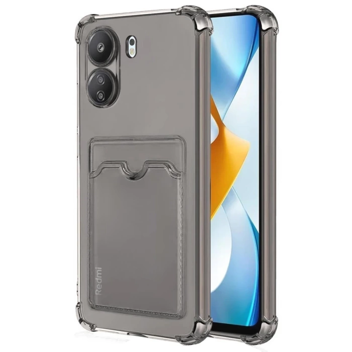 Newface Xiaomi Redmi 13C Kılıf Kart Şeffaf Silikon - Şeffaf