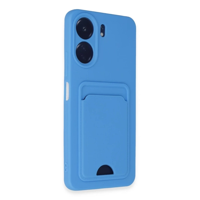 Newface Xiaomi Redmi 13C Kılıf Kelvin Kartvizitli Silikon - Mavi