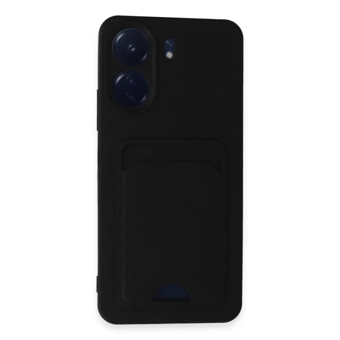 Newface Xiaomi Redmi 13C Kılıf Kelvin Kartvizitli Silikon - Siyah