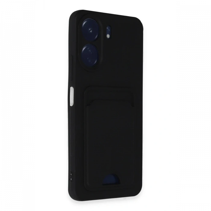 Newface Xiaomi Redmi 13C Kılıf Kelvin Kartvizitli Silikon - Siyah