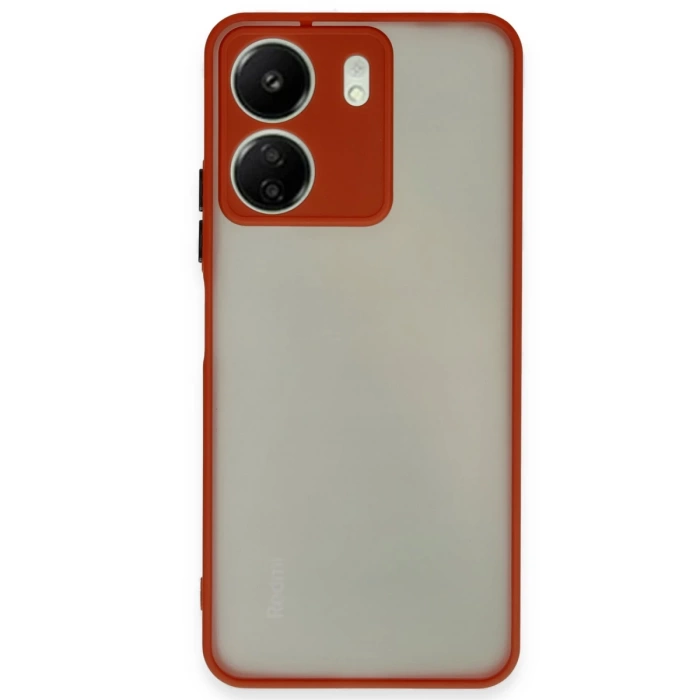 Newface Xiaomi Redmi 13C Kılıf Montreal Silikon Kapak - Kırmızı
