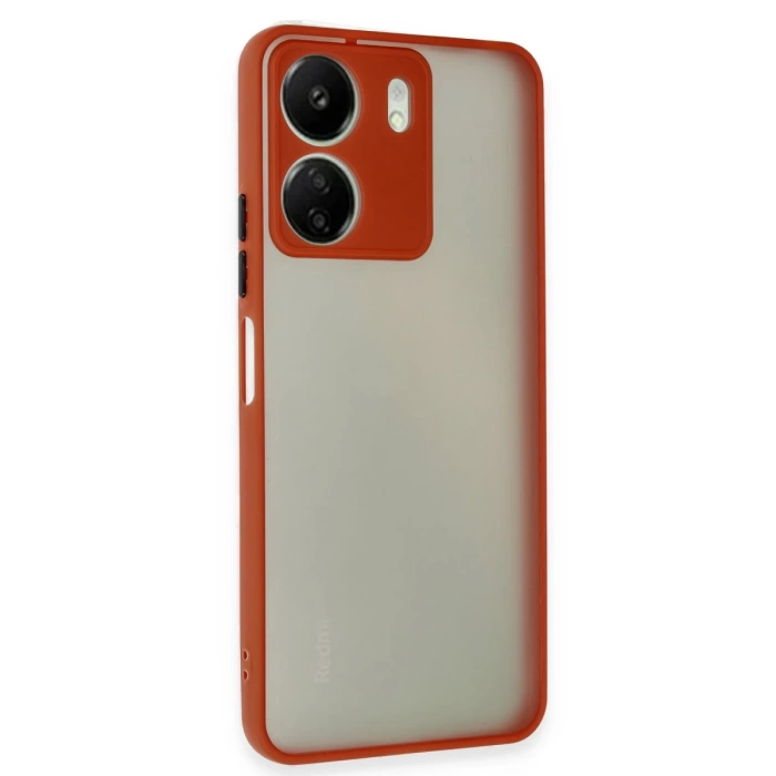 Newface Xiaomi Redmi 13C Kılıf Montreal Silikon Kapak - Kırmızı