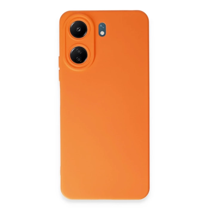 Newface Xiaomi Redmi 13C Kılıf Nano içi Kadife Silikon - Turuncu