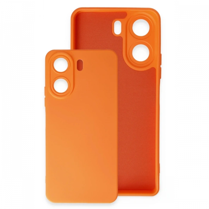 Newface Xiaomi Redmi 13C Kılıf Nano içi Kadife Silikon - Turuncu