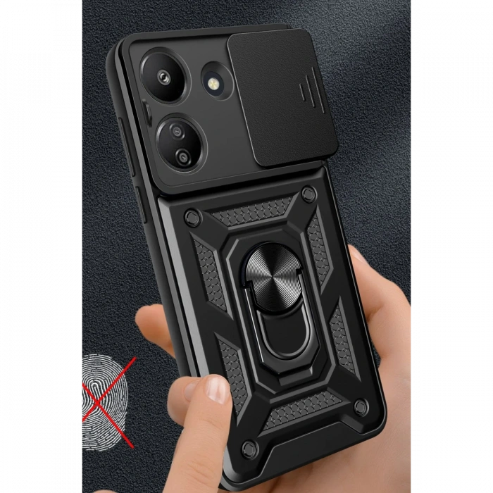 Newface Xiaomi Redmi 13C Kılıf Pars Lens Yüzüklü Silikon