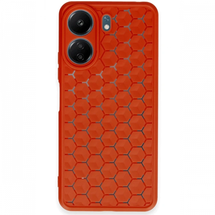 Newface Xiaomi Redmi 13C Kılıf Petek Silikon Kapak - Kırmızı
