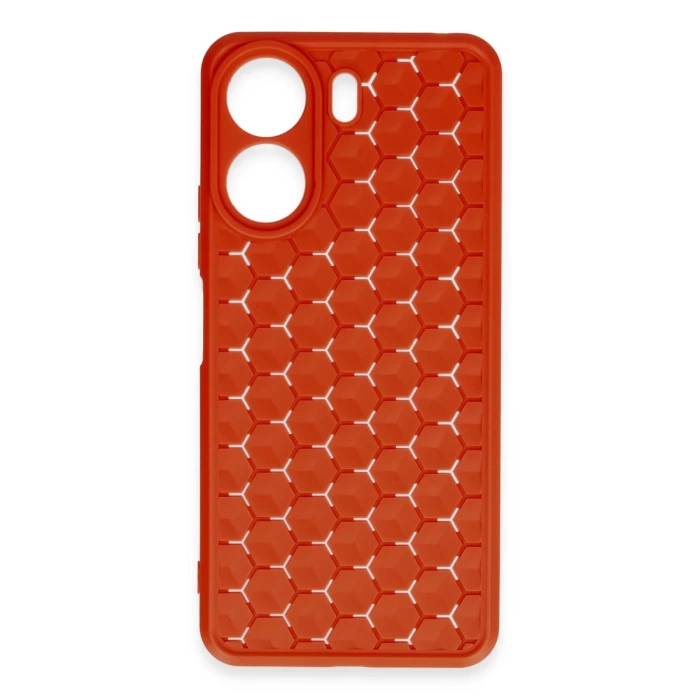 Newface Xiaomi Redmi 13C Kılıf Petek Silikon Kapak - Kırmızı