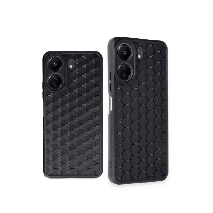 Newface Xiaomi Redmi 13C Kılıf Petek Silikon Kapak - Siyah