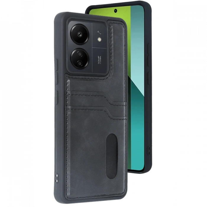 Xiaomi Redmi 13C Kılıf Sara Kartvizitli Deri Kılıf