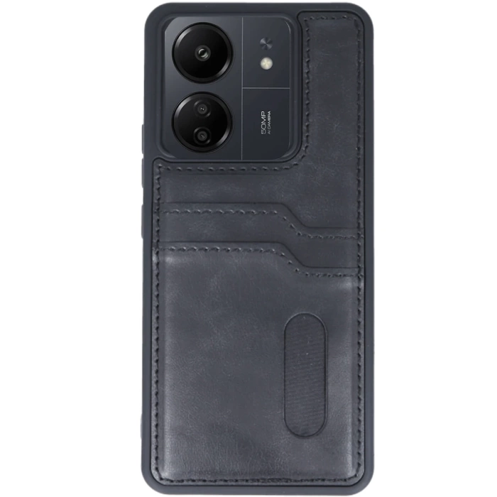 Newface Xiaomi Redmi 13C Kılıf Sara Kartvizitli Deri Kılıf