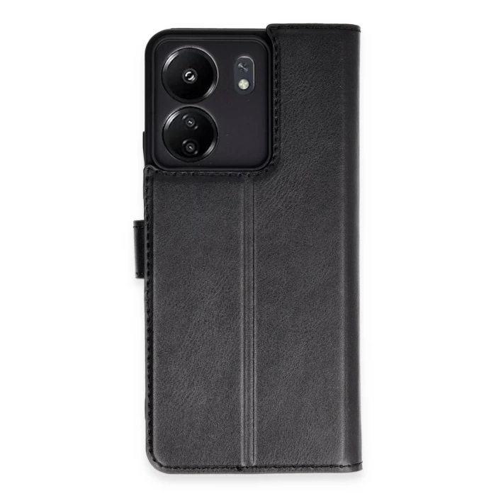 Newface Xiaomi Redmi 13C Kılıf Trend S Plus Kapaklı Kılıf - Siyah
