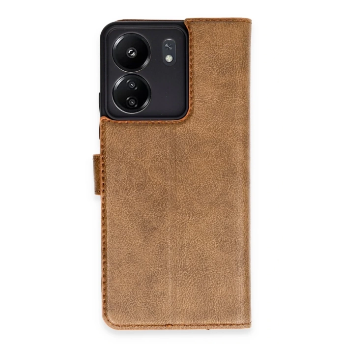 Newface Xiaomi Redmi 13C Kılıf Trend S Plus Kapaklı Kılıf - Taba