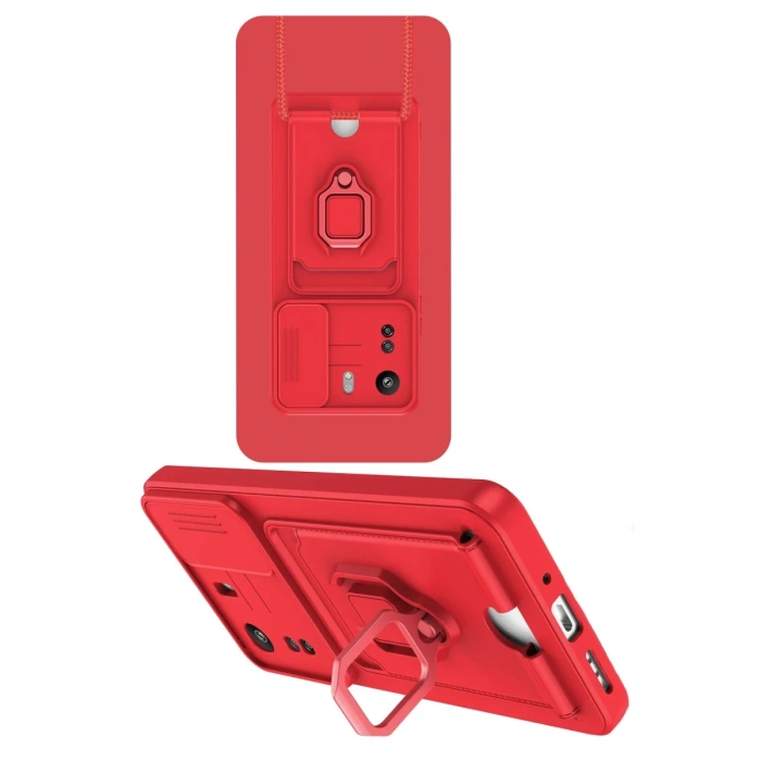 Newface Xiaomi Redmi 13C Kılıf Zuma Kartvizitli Yüzüklü Silikon