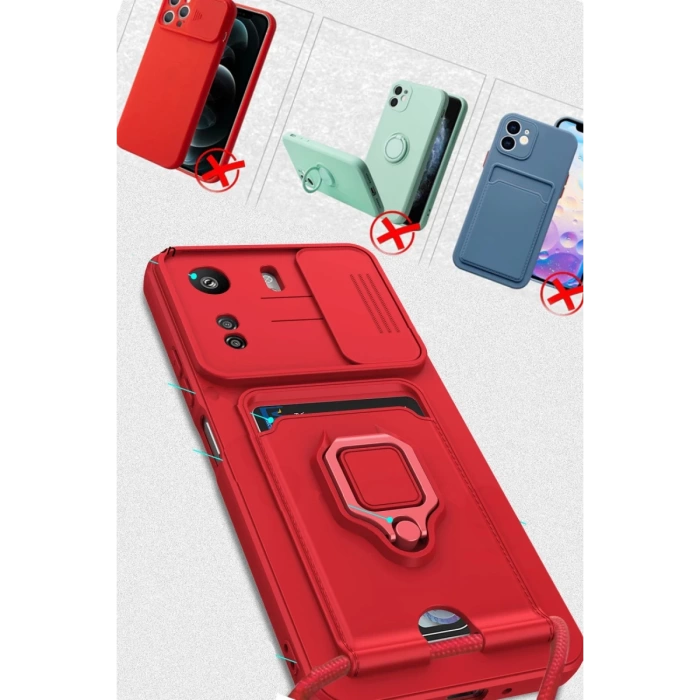 Newface Xiaomi Redmi 13C Kılıf Zuma Kartvizitli Yüzüklü Silikon