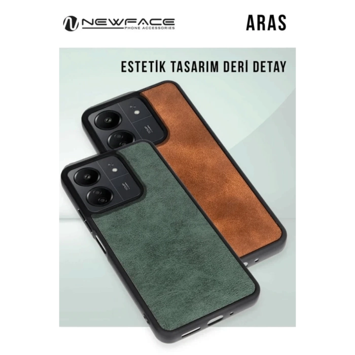 Newface Xiaomi Redmi 14C Kılıf Aras Deri Kapak - Siyah