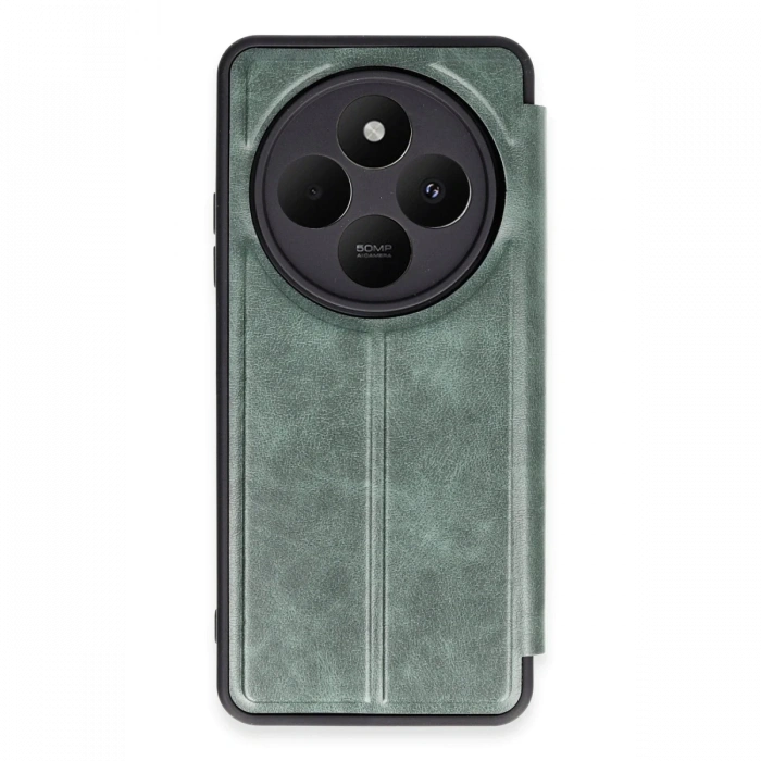Newface Xiaomi Redmi 14C Kılıf Flip Cover - Koyu Yeşil
