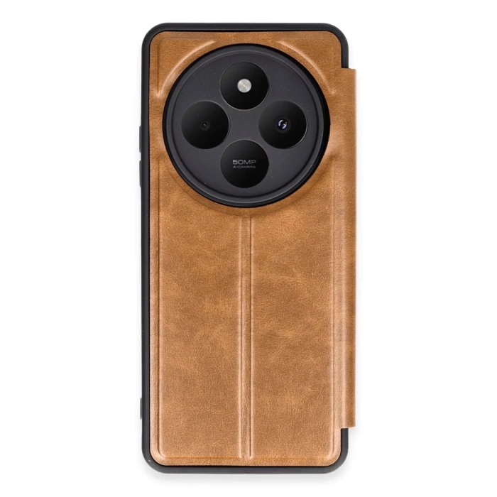 Newface Xiaomi Redmi 14C Kılıf Flip Cover - Taba