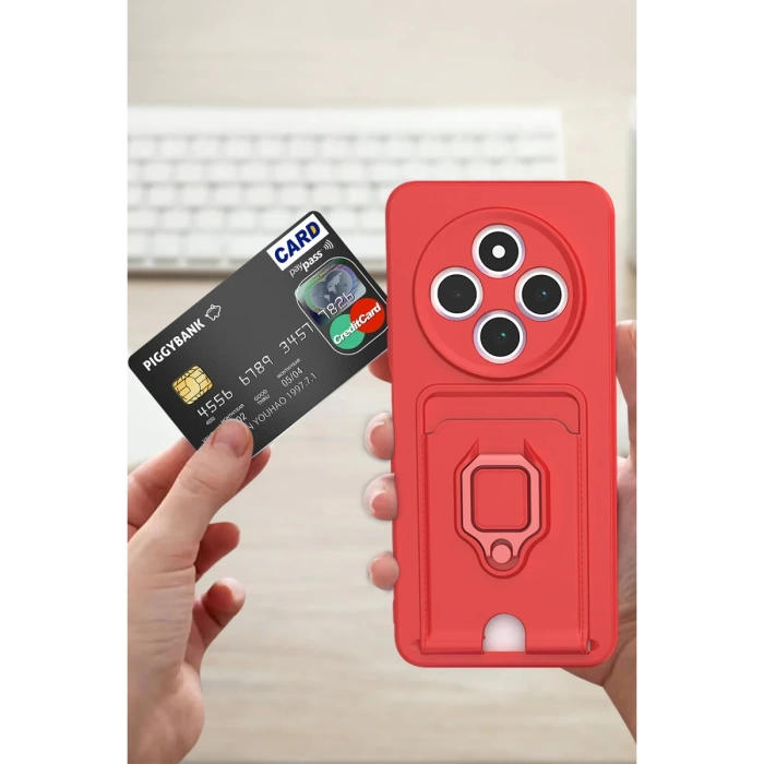 Newface Xiaomi Redmi 14C Kılıf Zuma Kartvizitli Yüzüklü Silikon