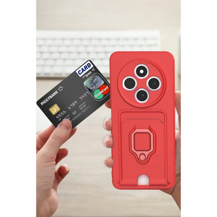 Newface Xiaomi Redmi 14C Kılıf Zuma Kartvizitli Yüzüklü Silikon