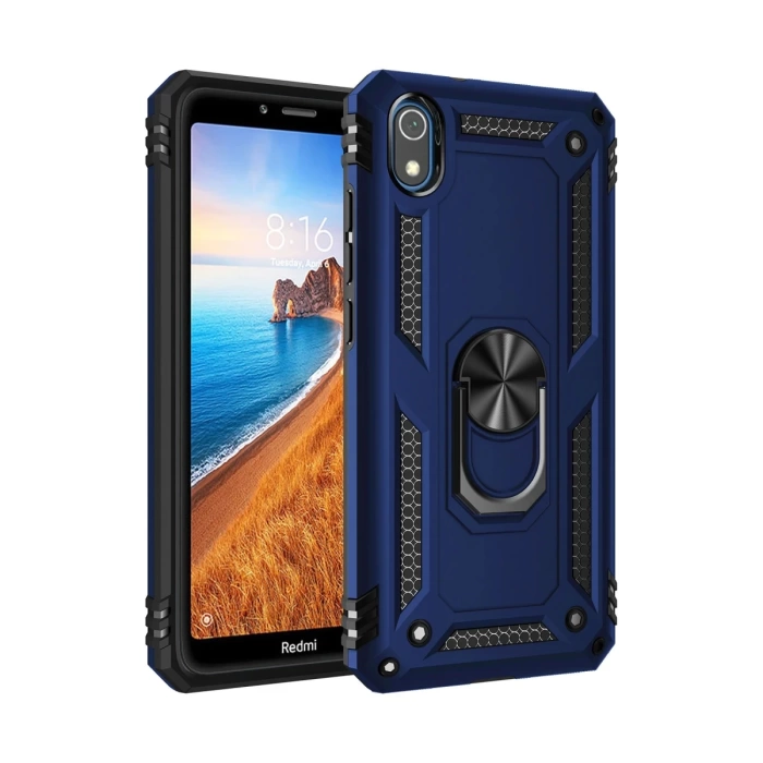 Newface Xiaomi Redmi 7A Kılıf Sofya Yüzüklü Silikon Kapak