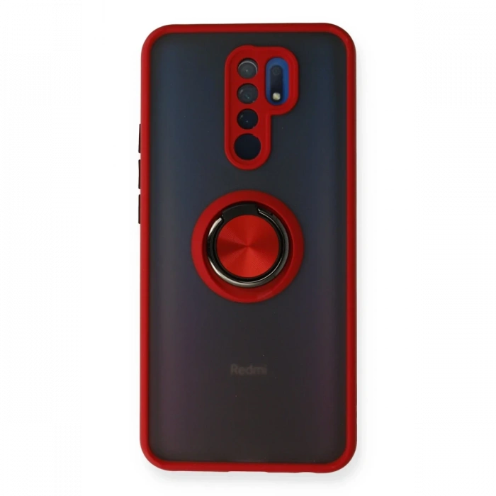 Newface Xiaomi Redmi 9 Kılıf Montreal Yüzüklü Silikon Kapak