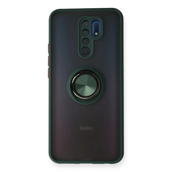 Newface Xiaomi Redmi 9 Kılıf Montreal Yüzüklü Silikon Kapak