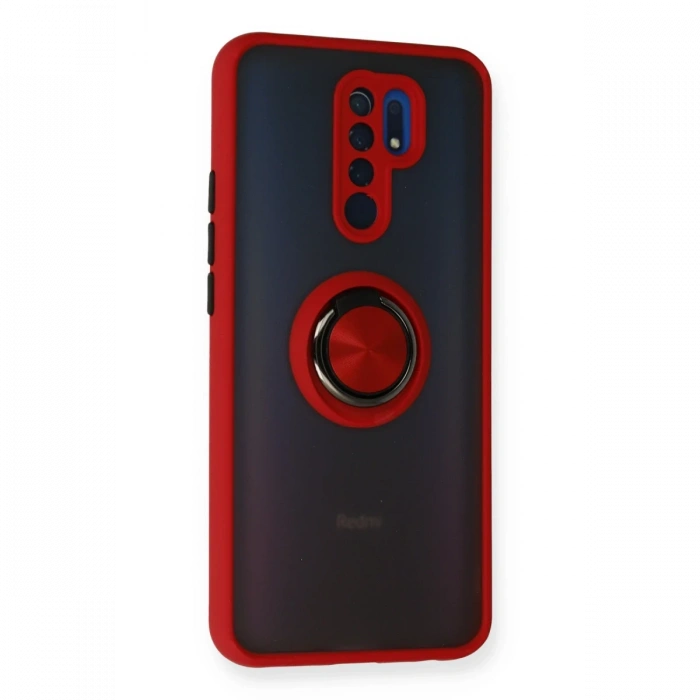 Newface Xiaomi Redmi 9 Kılıf Montreal Yüzüklü Silikon Kapak