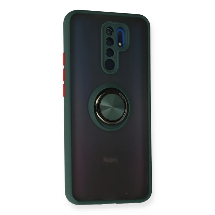 Newface Xiaomi Redmi 9 Kılıf Montreal Yüzüklü Silikon Kapak