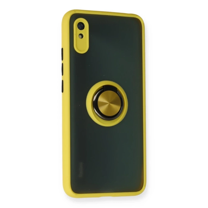 Newface Xiaomi Redmi 9A Kılıf Montreal Yüzüklü Silikon Kapak