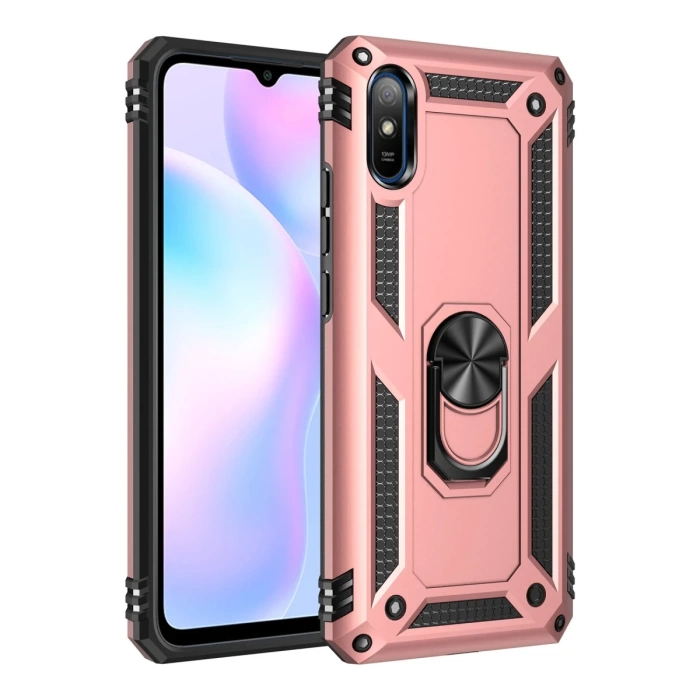 Newface Xiaomi Redmi 9A Kılıf Sofya Yüzüklü Silikon Kapak