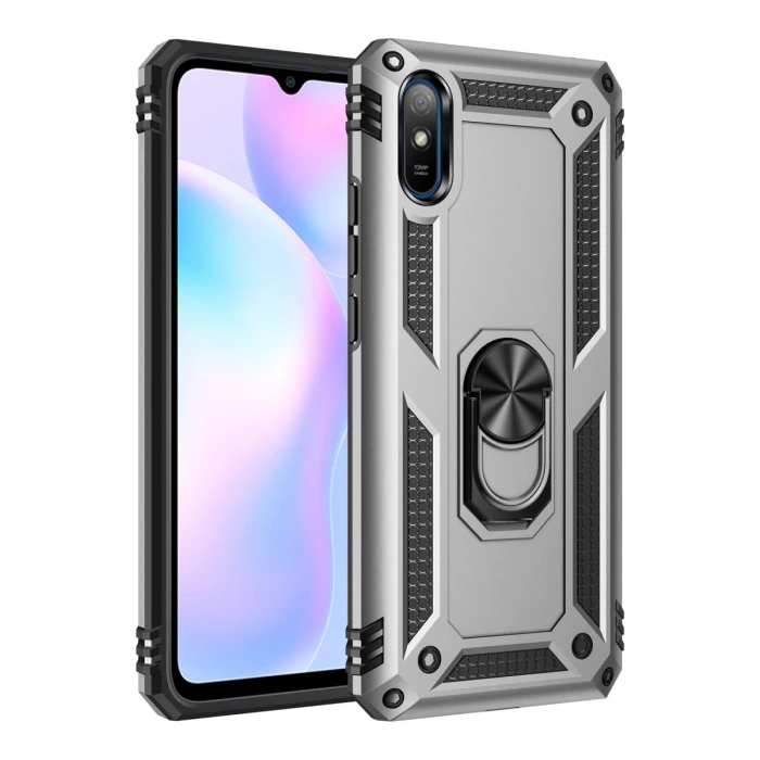Newface Xiaomi Redmi 9A Kılıf Sofya Yüzüklü Silikon Kapak