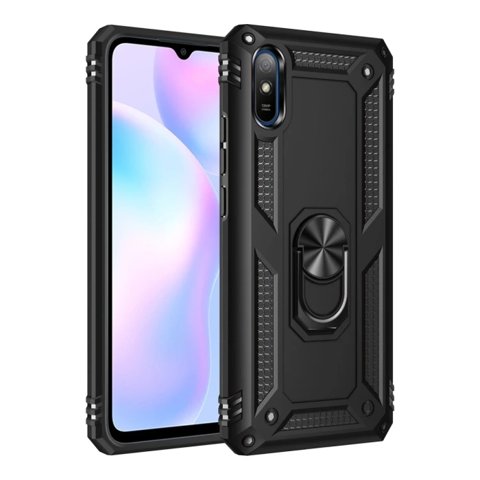 Newface Xiaomi Redmi 9A Kılıf Sofya Yüzüklü Silikon Kapak