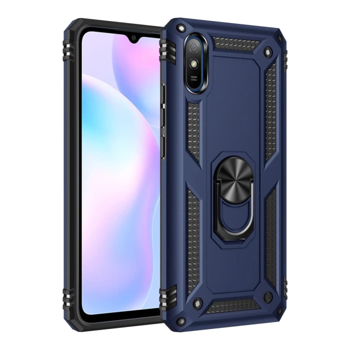 Newface Xiaomi Redmi 9A Kılıf Sofya Yüzüklü Silikon Kapak