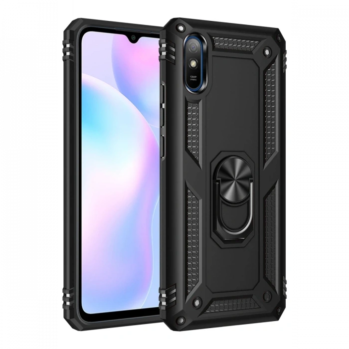 Newface Xiaomi Redmi 9A Kılıf Sofya Yüzüklü Silikon Kapak