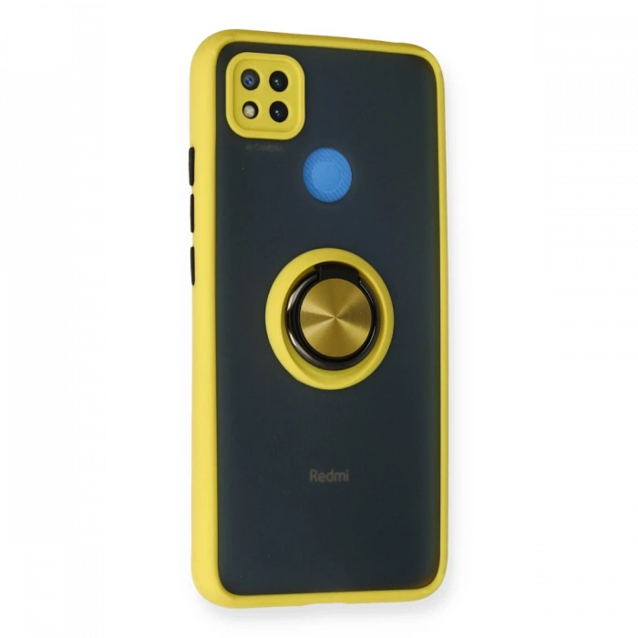 Newface Xiaomi Redmi 9C Kılıf Montreal Yüzüklü Silikon Kapak