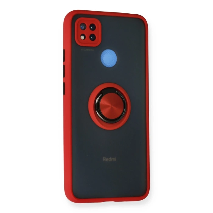 Newface Xiaomi Redmi 9C Kılıf Montreal Yüzüklü Silikon Kapak