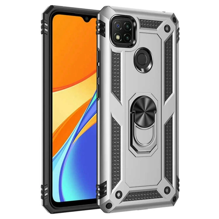 Newface Xiaomi Redmi 9C Kılıf Sofya Yüzüklü Silikon Kapak