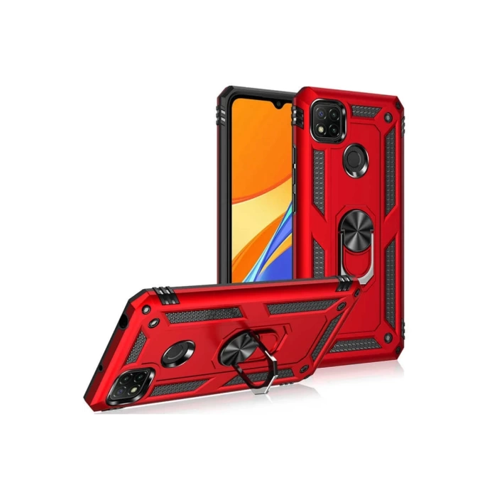 Newface Xiaomi Redmi 9C Kılıf Sofya Yüzüklü Silikon Kapak