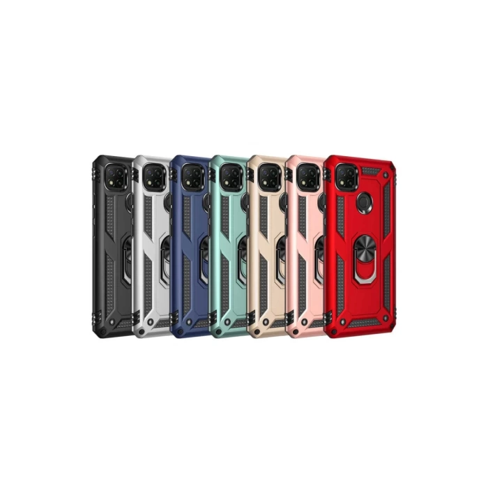 Newface Xiaomi Redmi 9C Kılıf Sofya Yüzüklü Silikon Kapak