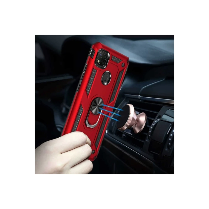 Newface Xiaomi Redmi 9C Kılıf Sofya Yüzüklü Silikon Kapak