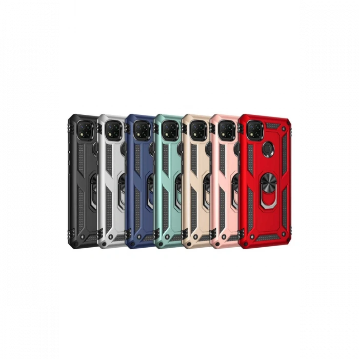 Newface Xiaomi Redmi 9C Kılıf Sofya Yüzüklü Silikon Kapak