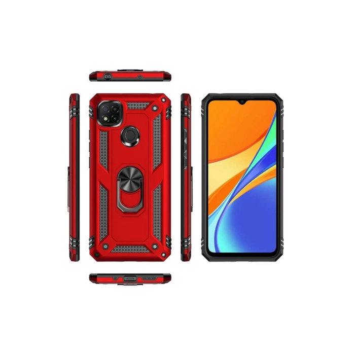 Newface Xiaomi Redmi 9C Kılıf Sofya Yüzüklü Silikon Kapak